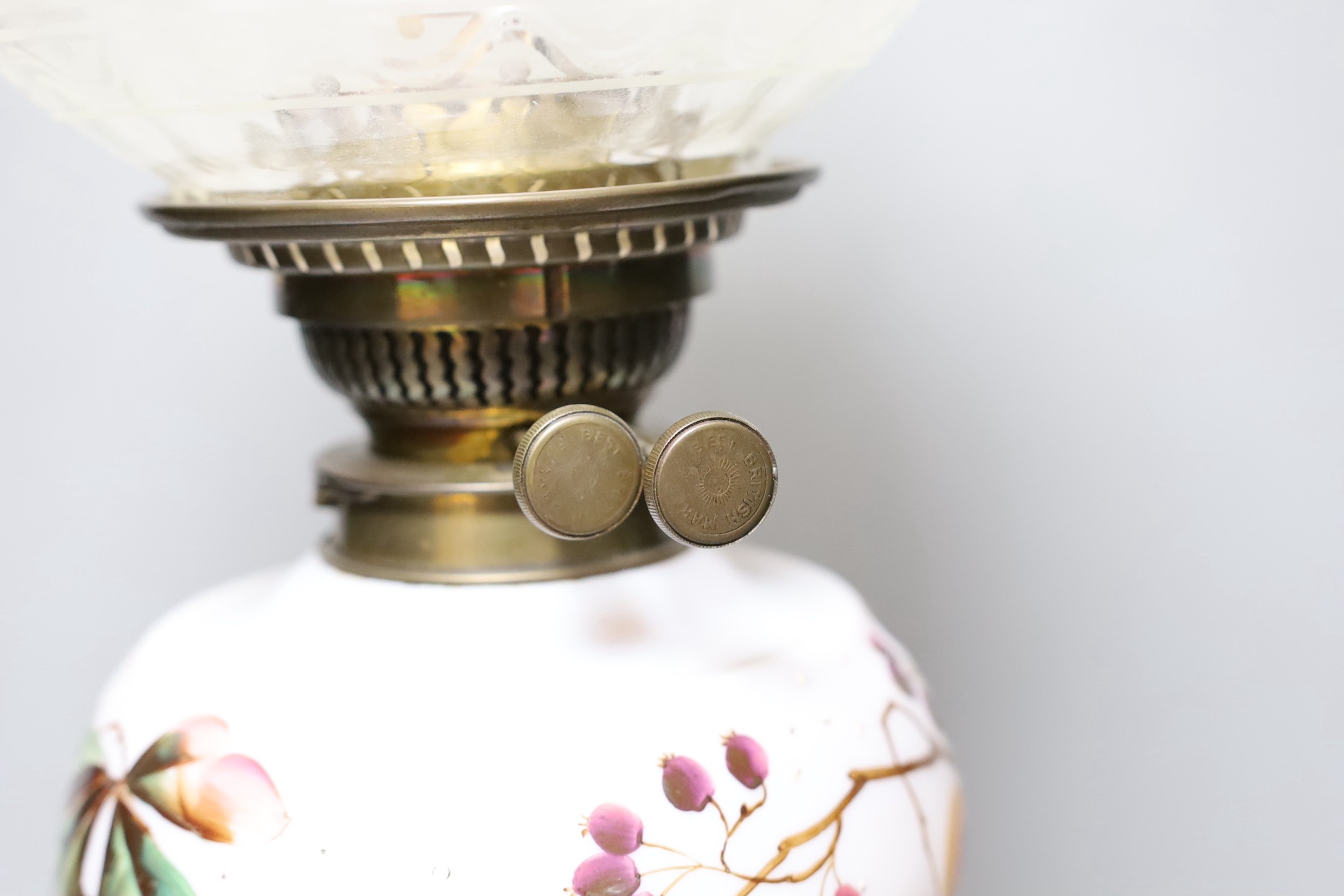 A Victorian oil lamp, total height 58.5cm